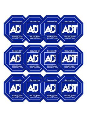 ADT Stickers 12 Pack Security Camera HD Printed Waterproof Window Yard Sign NEW